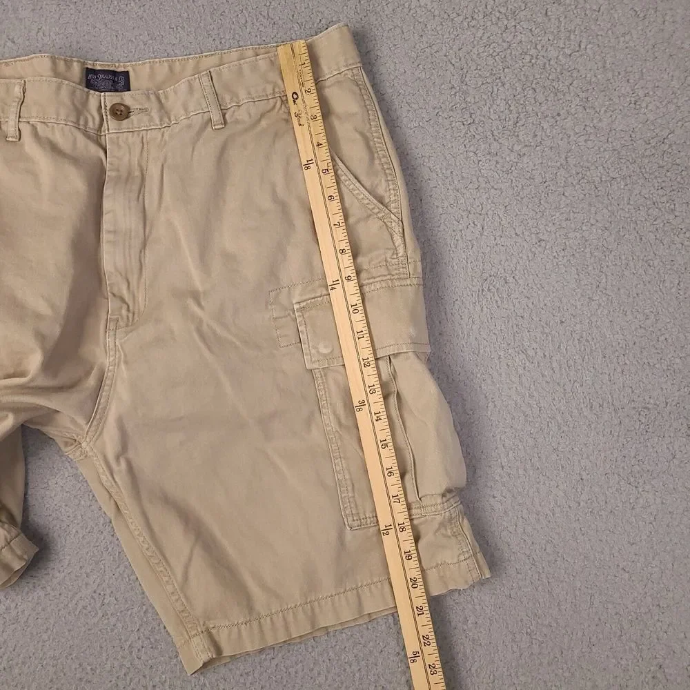 Levis Shorts Mens 37 Brown‎ Tan Cargo Pockets 100% Cotton Outdoor White Tab